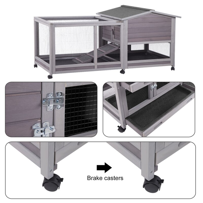 Shelbie Weather Resistant Rabbit Hutch with Ramp - Furni Outdoor World