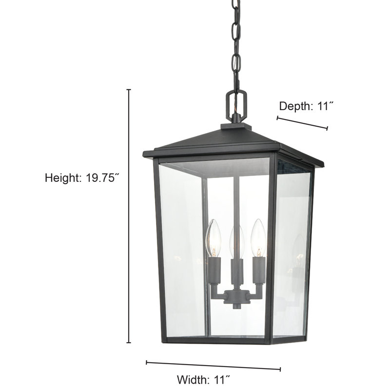 Messerly 3 - Light Outdoor Hanging Lantern - Furni Outdoor World