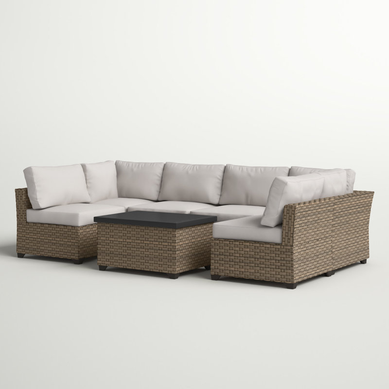 Monterey 7 Piece Sectional Seating Group with Cushions Furni Outdoor